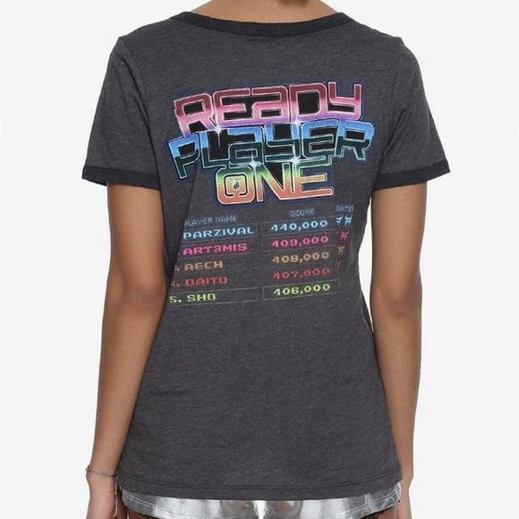 BNWOT super soft “Ready Player One” Scoreboard ringer tee - Junior’s size M - Picture 2 of 9